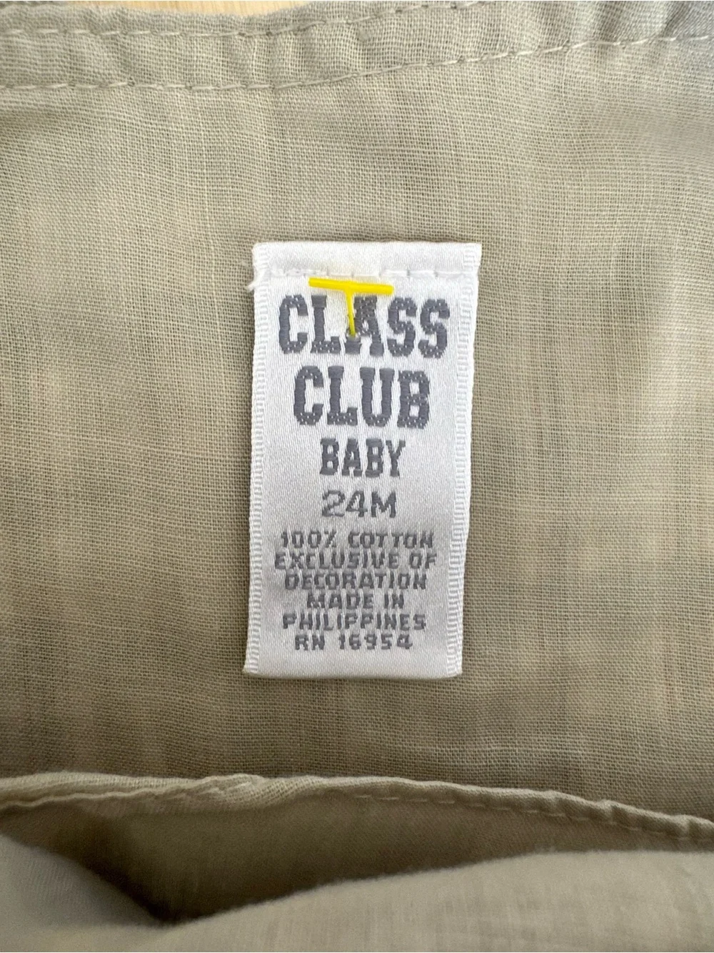 Vintage Class Club baby plaid cotton overalls with bear appliqué, size 24 months